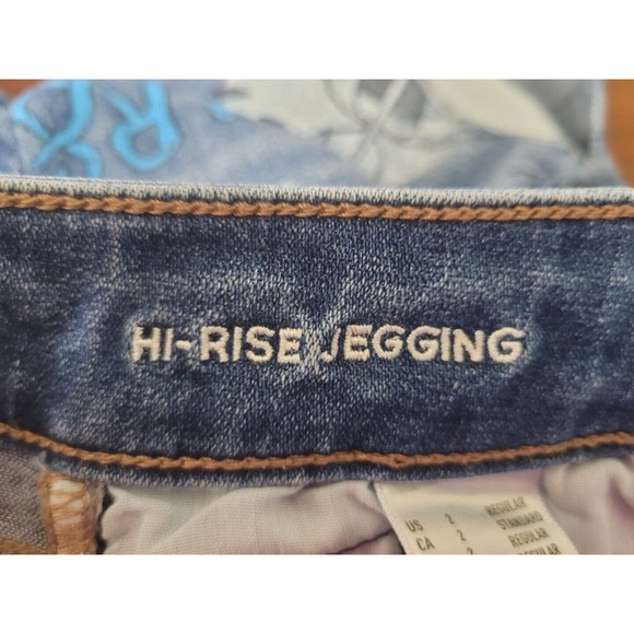 American Eagle Super Stretch Hi Rise Jegging Womens Size 2 Graffiti Destroyed - Picture 15 of 16